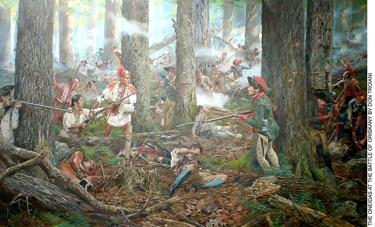 Oneidas at the battle of oriskany painting