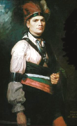 Joseph brant painting by george romney 1776